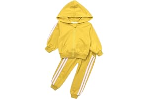 Aislor Jungen Sport Shirt Kapuze Hoodie und Hose Set Trainingsanzug Sportanzug Einfarbig Freizeitanzug mit Taschen für Schule Outdoor Freizeit