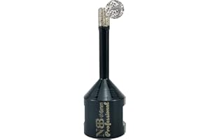 NBB Scie cloche diamant brasé sous vide avec M14, pour le forage à sec ou humide de manière professionnelle sur porcelaine dure, céramique, carrelage, granit, pour meuleuse d'angle (Dia.6mm)