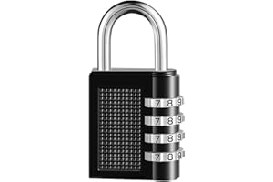 cadenas code 4 chiffres Cadenas casier Convient pour les casiers de gymnastique, les casiers de sport, les clôtures, les boîtes à outils, les portes, les boîtes, les casiers (noir)