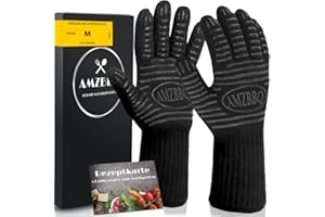 AMZBBQ, guanti da griglia di qualità premium, Nero , m