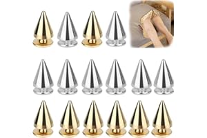 Dancepandas Remaches Tachuelas Ropa 200PCS Tachuelas Tornillo Remache Cuero Spike Punk Para Reparaciones Artesanía Decoración De Cuero Accesorios De Manualidades 7 * 10mm (Dorado Plata)
