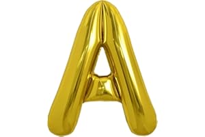 TONIFUL 40 Zoll große Goldfarbene A Buchstabe Ballons Jumbo Helium, Folie Mylar Big Alphabet Ballons für Geburtstagsfeier Jubiläum Valentinstag Zubehör Dekorationen