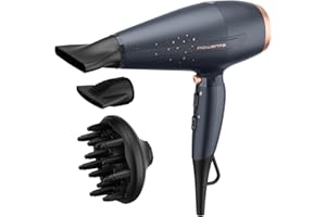 Rowenta Pro Power+ Stellar Hair Dryer, Asciugacapelli con Motore AC per Prestazioni da Salone, Tecnologia Ionica, con 2 Beccucci e Diffusore per Ricci, CV7231