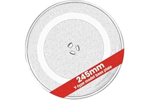 ORNACH® Microwave Plate | 245mm 9.6" Universal Microwave Plate Replacement Microwave Ovens Turntable Glass Plates | Microwave Glass Plate with 3 Fixers Strong Durable Scratch-Resistant