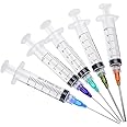 5 Pack 5ml Ink Filling Syringe Luer Lock Plastic Syringes With Platic 1.5'' Blunt Needle Tip For Liquid Glue Oil Ink