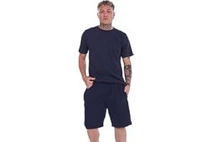 BRAND KRUZE Mens Crew Neck Short Sleeve Plain T-Shirt and Casual Regular Fit Shorts Set