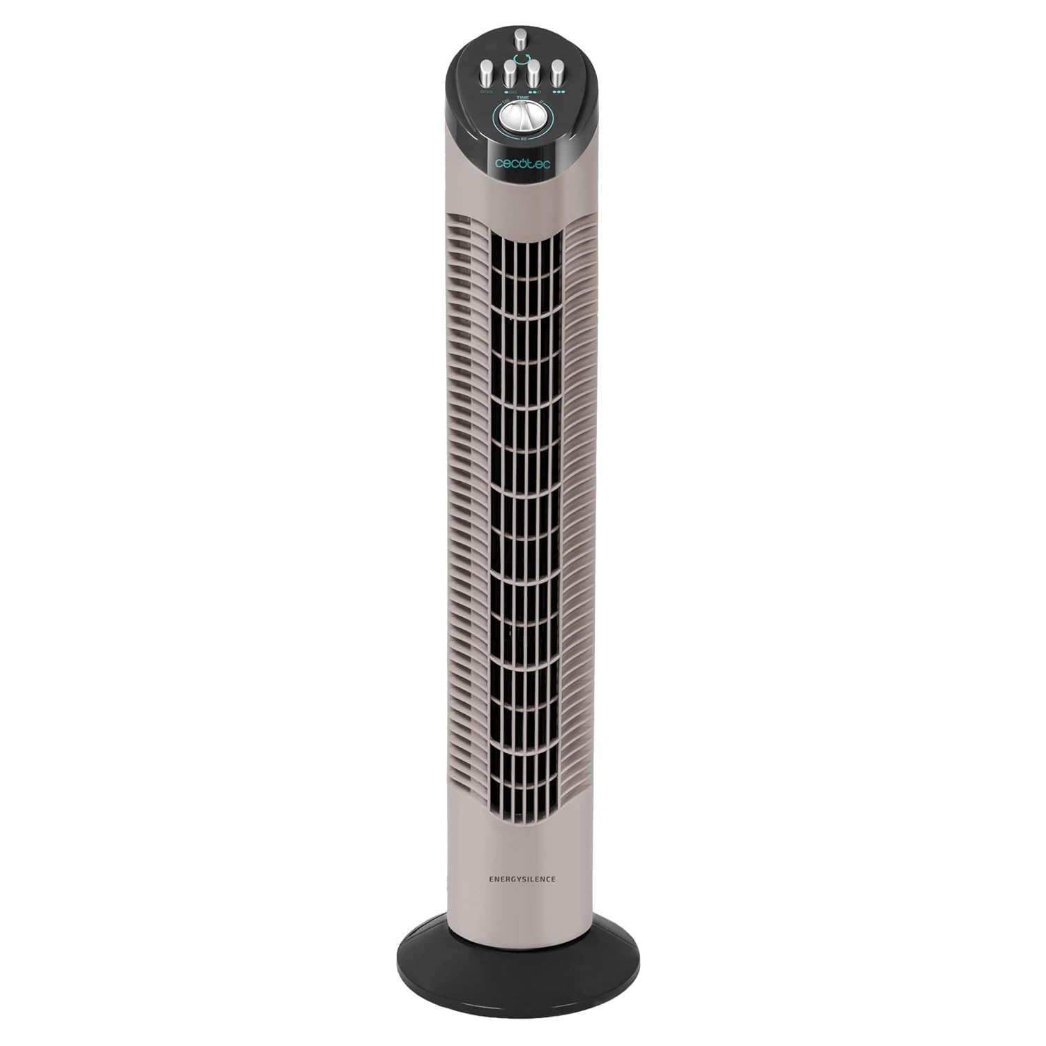 Cecotec Ventilador de Torre con Temporizador EnergySilence 790 Skyline. 50W, 30'' (76cm) de Altura, Control Mecánico, Oscilante, Motor de Cobre, 3 Velocidades