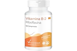 Vitamina B2 Riboflavina 100mg – 180 comprimidos – mayor energía– metabolismo– cabello más sano | Vitamintrend®