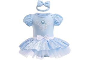 MYRISAM Costume de Carnaval pour Filles de Bébé Blanche-Neige Sirène Belle Sofia Anniversaire de Princesse Tutu Robe Romper Bodysuit w/Bandeau Tenue de Noël Halloween