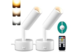 Lamptobe Applique da Parete Interno,2 Pack Faretti LED per interni con timer e telecomando,5 W per piante, luci per quadri,illuminazione da interno,3000 K/4000 K/5000 K,per piante o opere d'arte