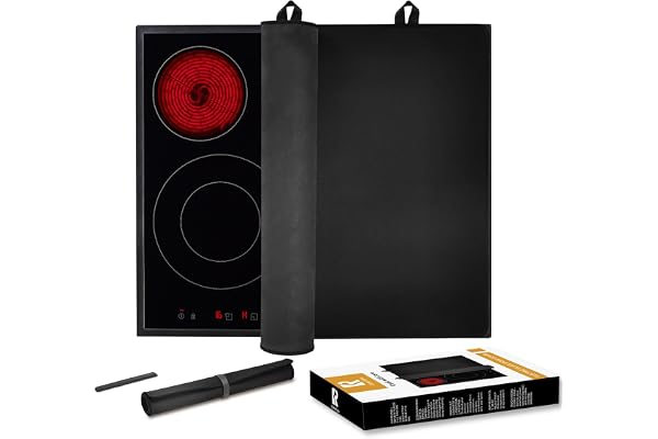 Kitchenraku Tapis pour Plaques à Induction 61X53 CM, protection plaque induction,Couvre Plaque Tapis de Cuisson à Induction, Tapis de Protection pour Poêle en Verre