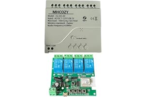 MHCOZY 4-kanals 12 V ZigBee-reläbrytare, självlåsande, långsam låsning, smart brytarmodul med timer, fungerar med Alexa Googl