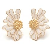 NAMASTE YAARI Elegant Korean Floral Statement Earrings for Women Premium skin-friendly earrings | Gold-Plated Daisy Inspired