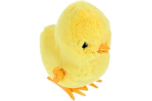 Toyvian Küken Aufziehspielzeug, Neuheit Gefülltes Plüschhühnchen Hüpfendes Aufziehspielzeug für Kinder Niedliches Hühnerspielzeug Stuffer Partybevorzugungen für Hand Augen Kinder Interaktives Spielze