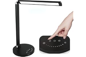 things-4you Lámpara De Escritorio LED, Flexo Led Escritorio, Lámpara De Mesa Con 5 Modos de Color, 10 niveles de brillo, USB, Táctil, Portátil, 2 Temporizadores 30-45, Luz Exterior Nocturna (Negro)