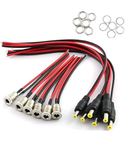 10 Coppie Connettori Alimentazione Maschio/Femmina 12V 5.5MM Jack Per - Foto 10