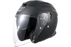 MY Casque Moto Jet Scooter 835, Homologué ECE 22.06 avec Double Visière pour Hommes et Femmes