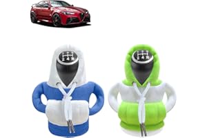 SXCCNW Schalthebel Hoodie, 2 Stück Auto Schaltknauf Abdeckung, Überzug für Dekoration Zubehör, 15 x 13 cm, Grün Blau