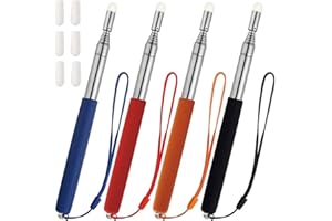 CYH 4 Stück Teleskop Zeigestab Ausziehbar - 100cm Zeigestock Ausziehbar - 4 Farbe Teleskopzeigestab mit Whiteboard-Zeiger und Lanyard - für Klassenzimmer Lehrer Lehrzeiger Präsentationen Zeigen