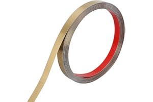 Btstil Listwy i listwy ścienne, 6 m, samoprzylepne, złote, metalizowane listwy ozdobne, szczotkowana powierzchnia, stal nierdzewna, dekoracyjna listwa ozdobna na ścianę, lustro, dekoracja mebli (1,5