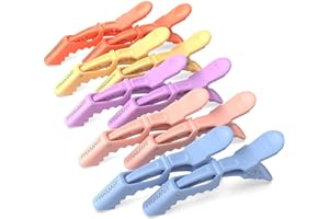 FRAMAR Pastel Crocodile Clips – Professional Hair Clips For Styling, Sectioning, 10 Pk