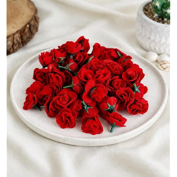 Buy SHREYA-FASHION -Artificial Velvet Red Roses Loose Flowers for