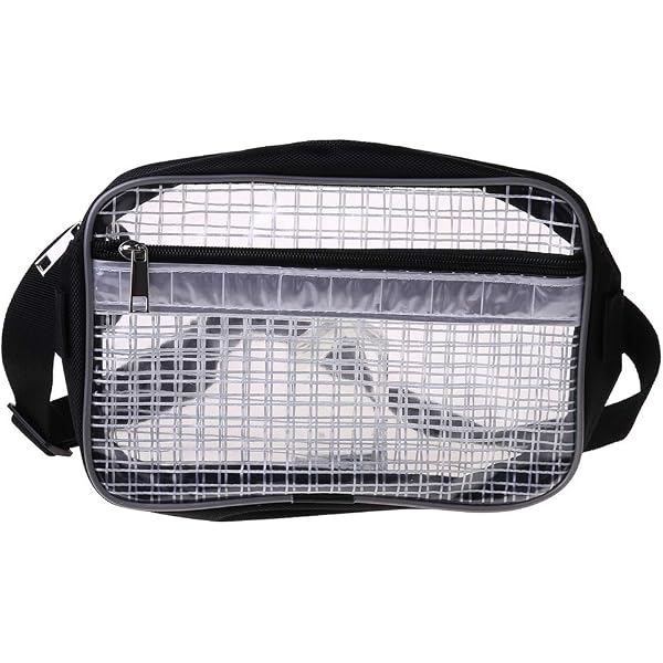 Sac Banane Transparent Stade - PVC Imperméable - 3 Compartiments - Ceinture Réglable - Pour Sport
