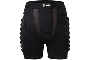 TAOLE Pantaloncini Protezione coccige, Imbottiti per Sci Pattinaggio Snowboard Pantaloncini protettivi Imbottiti 3D per Uomini e Donne protettivi per Anca, fondoschiena e coccige