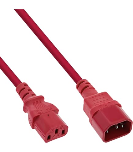 Prolunga IEC C14 Maschio A C13 Femmina Angolato Nero 2 Metri &ndash; Carson CABUK0039