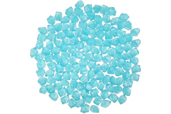 ATopoler 300Pcs Pierres Lumineuse Jardin Bleues Galets Décoratifs Lumineux Exterieur Cailloux Artificiels Pierres Décoratives pour Jardin Chemin Pelouse Piscine Aquarium (Bleu)