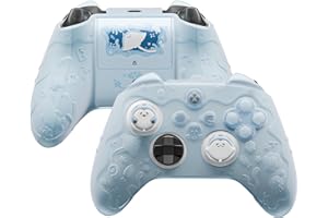 PlayVital Funda de Silicona para Xbox Series S/X Mando, Carcasa Protectora Antideslizante Semi-Transparente, Protección Completa, Incluye Thumb Grips y Sticker - Cute Ocean Whisper (Azul Menta)