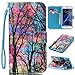 Produktbild Nancen Samsung Galaxy S7 Edge / SM-G9350 (5,5 Zoll) Hülle, Bunt PU Leder Brieftasche Schutzhülle Bookstyle Flip Case Wallet Cover mit Standfunktion, Kartenfächer und Magnetverschluss Klapp Protective Etui Wald Muster Handytasche