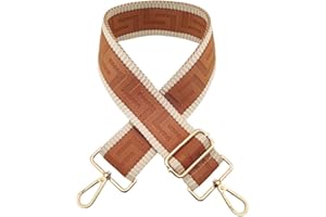 SYSUII Schultergurt für Taschen Breit 5cm,Damen Taschengurte zum Wechseln Bunt Verstellbarer Ersatzgürtel Schulterriemen mit Karabiner für Handtasche Tragetaschen Canvas Umhängetaschen -braun