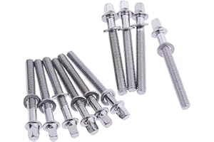 Harilla 10 Stück Metall Trommel Schrauben, Percussion Halterungen, Universelles Schlagzeug Zubehör, Einfach zu Installieren, Langlebige Drum Kits, Schrauben, 5mmx80mm