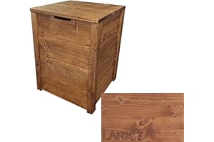 TOTAL WOOD 2012, Arcón de Madera, Natural Impregnada, Modelo Matej, Arcón con Tapa para Interiores y Exteriores (45x45x90, Alerce)