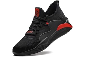 Mitudidi Obuwie ochronne S3, buty robocze dla mężczyzn i kobiet, ze stalowym noskiem, na lato, bezpieczne, trampki, sportowe buty ochronne