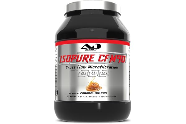 Addict sport nutrition - Isopure CFM90 whey isolate native - Protéine pure - Haute absorption - Idéale pour la musculation et la récupération - Résultats impressionnants - 1 kg - Salted caramel