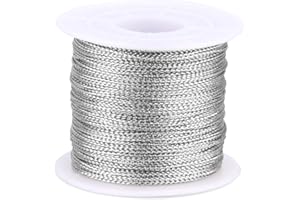 G2PLUS 100M Silver String Twine - 1mm Tinsel Thread Cord - Non-elastic Metallic String for Crafts & Hanging Christmas Ornaments & Cards