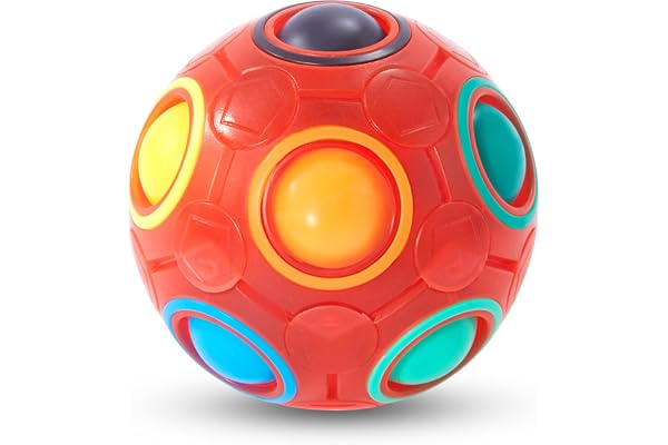 Vdealen Boule de Puzzle Magique Arc en Ciel Magic Rainbow Ball Jeu de Puzzle Balle Anti Stress Casse-tête Our Filles et Garçons Adultes Jouets éducatifs Our D'activité et de Faire la Fête