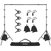 Tecdigbo Support De Fond Réglable 2.6x3 M Pour Photo & Studio - Idéal Mariage, Live, Portrait