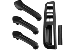 QUVBKZ Griffschalterrahmen-Schutzabdeckung Schwarz, Mit Griff, Lifter-Panel und Lifter-Panel-Zubehör, Auto-Innenverkleidungs-Zubehör-Schutzabdeckung, Passend für Bora Golf IV J-etta (5)