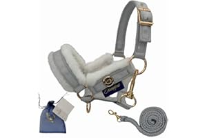 Ehrenpferd Hobby Horse Halfter für Steckenpferd - Hobby Horse Zubehör mit Geschenkbeutel und Geschenkanhänger - Grau