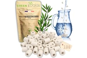 Green Koalas X100 Perles Céramique EM Grises aux Micro-Organismes Efficaces Billes Purificateur Naturel pour Filtration Eau Robinet Carafe Fontaine Machine à café Bouilloire Elimine Chlore Calcaire