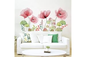 Runtoo Kwiaty maku naklejki ścienne kwiatowy liść sztuka ścienna naklejki salon sypialnia przedszkole dekoracja ścienna
