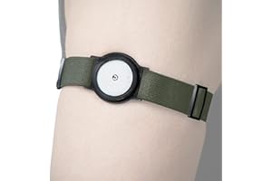 DiaBrothers Freestyle Libre 2 - Correa de fijación con correa ajustable para muñeca - Soporte: negro - Pulsera: verde oliva - Talla: M (25-35 cm)