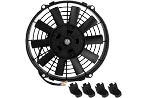 Suuonee Ventilateur de Voiture, 12V 80W 9 Pouces GM climatiseur électronique Moteur Ventilateur pièces de Rechange Auto pour Moto Voiture Chambre (12V)