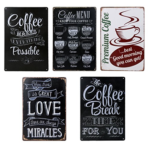 20x30cm Jahrgang Metall Blechschild Plaque Wandkunstplakat Café Bar Pub Kaffee # 1 - 6