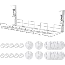 Zilink No Dril Standing Desk Cable Management Tray 30" Under Desk Cable