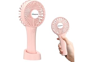 KOOPAO USB Mini Ventilator, 2500mAh Handventilator Batteriebetrieben, 3-Gang-Doppel-Lüfterblatt ventilator klein für zu Hause, im Freien und auf dem Campingplatz