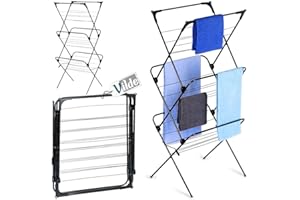 Vilde Wieża na pranie, suszarka wieżowa, z metalu, czarna, pionowa, 61 x 58 x 136 cm